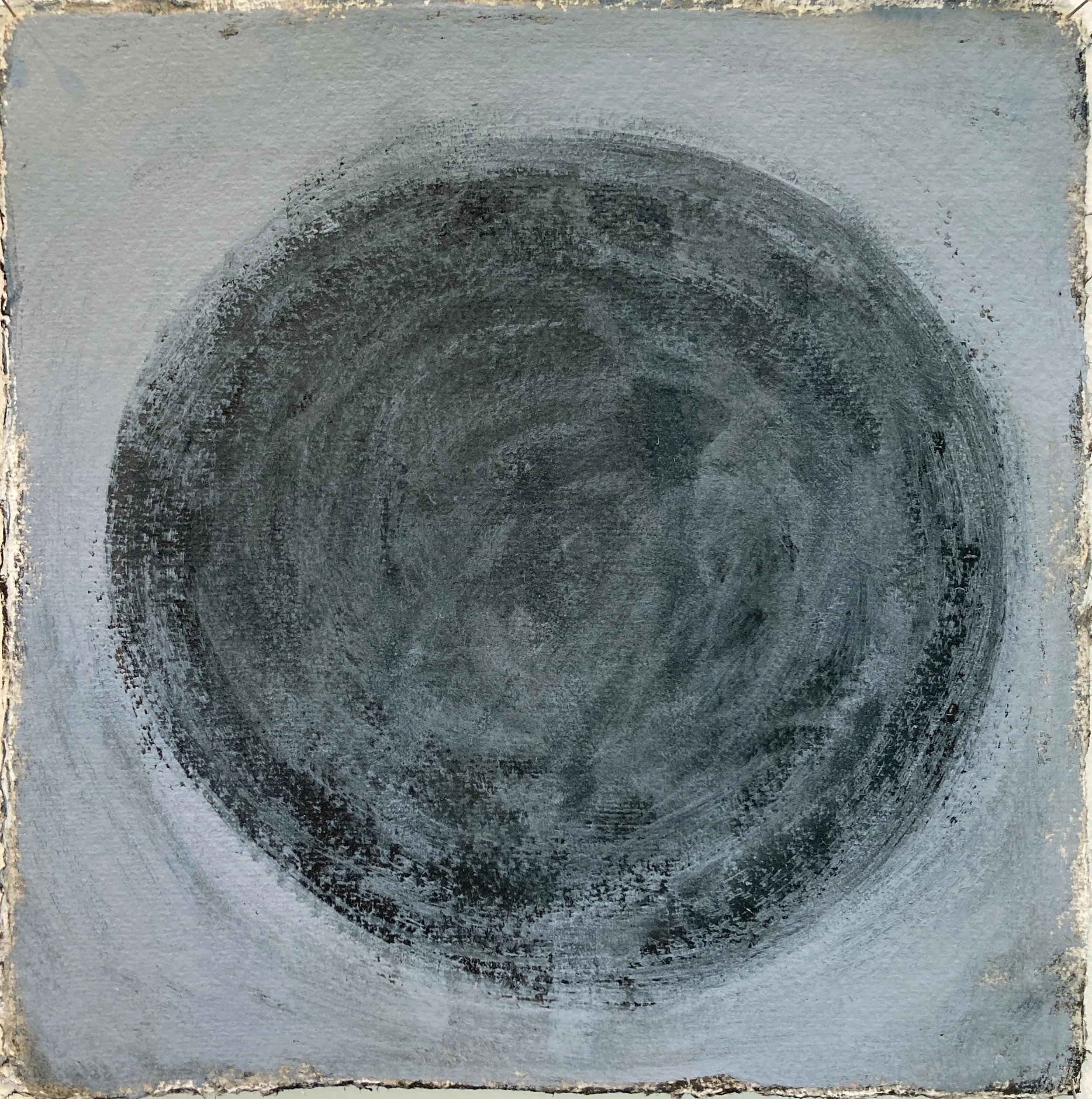  Khadi rag paper, Sumi ink, paint. 8.25” x 8.25” 2022 