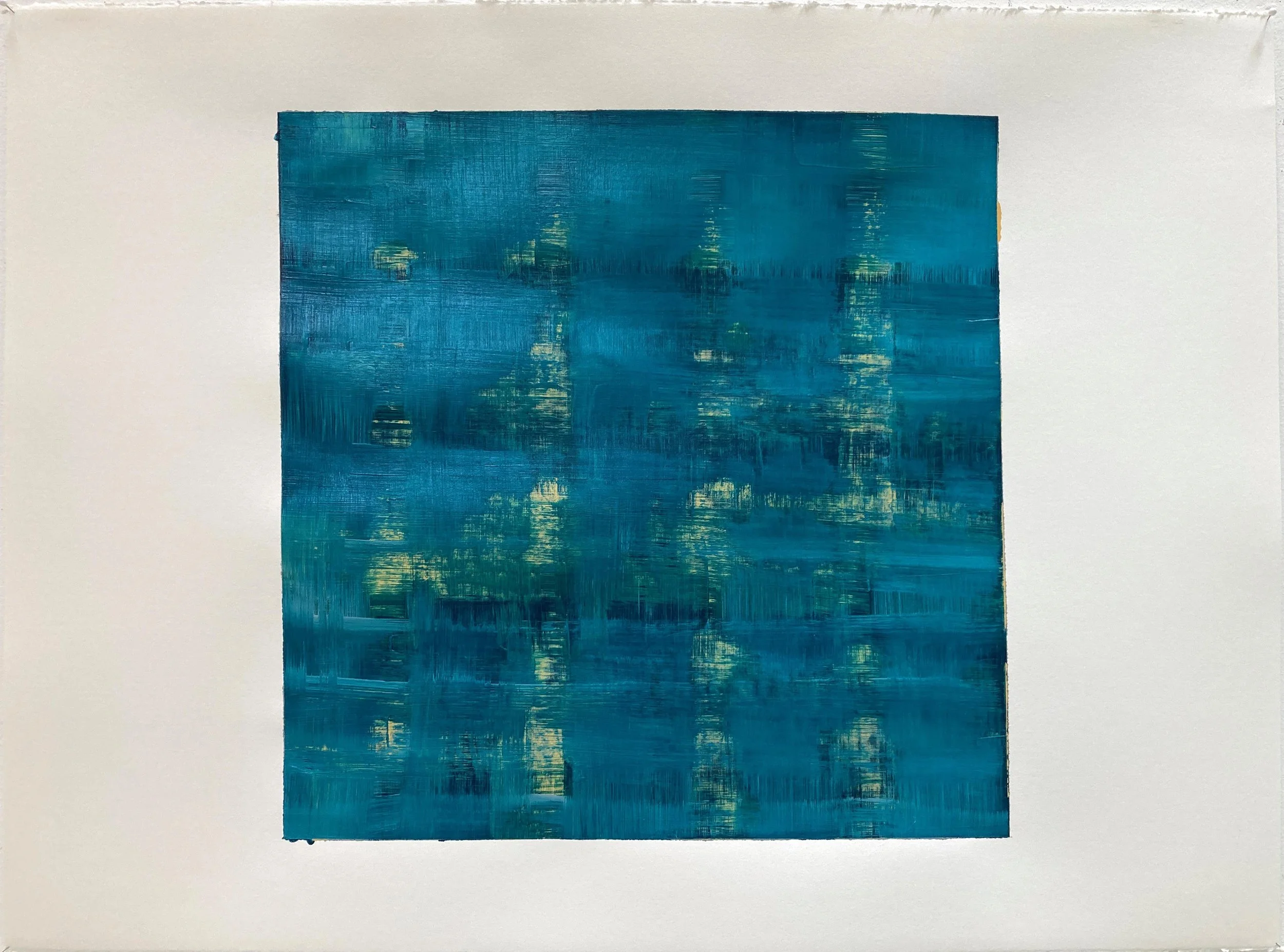  Paint on rag paper, 17"x 17" image centered on 22" x 30" 