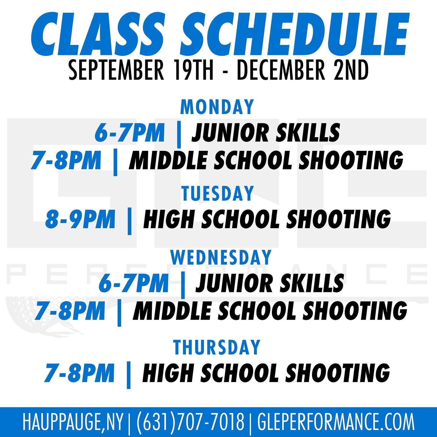 🚨 GLE FALL CLASS SCHEDULE 🚨 
Classes every week Monday - Thursday 📚 
All ages welcome both boys and girls 🥍 

🏭 REGISTER WITH THE LINK IN OUR BIO!

✉️ DM, EMAIL, or CALL WITH ANY INQUIRIES !!