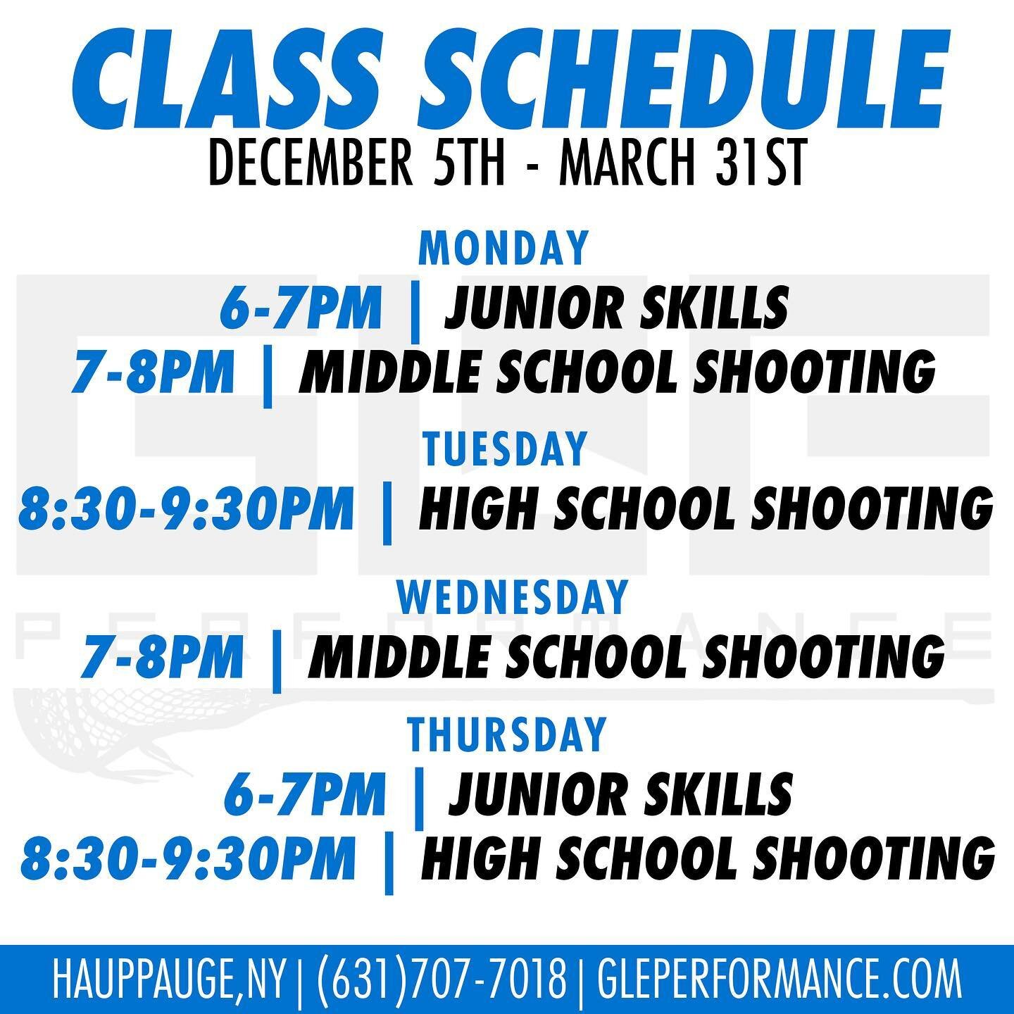 🚨 GLE WINTER CLASS SCHEDULE 🚨 
Classes every week Monday - Thursday 📚 
All ages welcome both boys and girls 🥍 

🏭 REGISTER WITH THE LINK IN OUR BIO!

✉️ DM, EMAIL, or CALL WITH ANY INQUIRIES !!