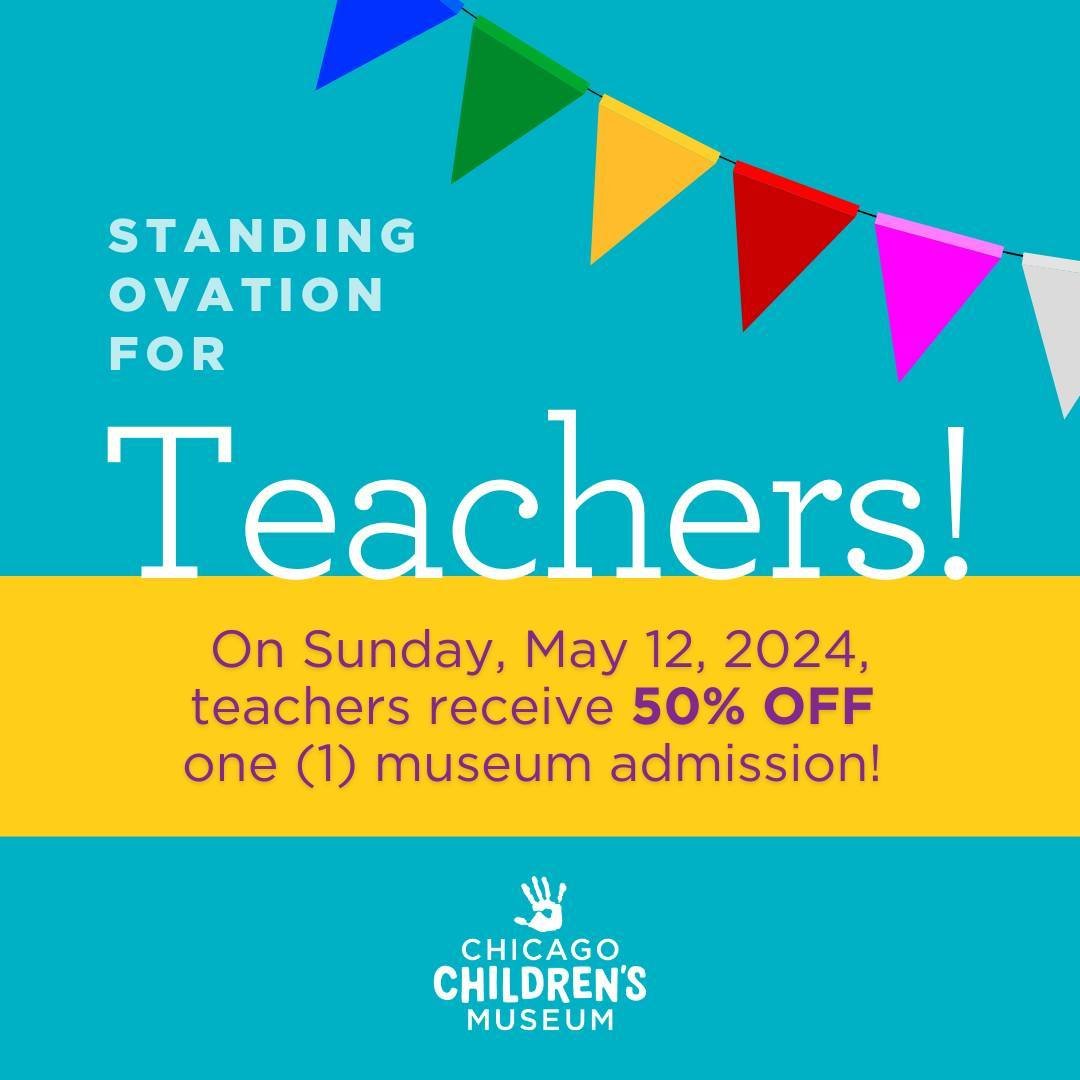Standing ovation for teachers! 👏 We want to thank our teachers and educators for their year-round hard work with a round of applause and a special discount in honor of #TeacherAppreciationWeek! 📚

On Sunday, May 12, 2024, teachers receive 50% off o