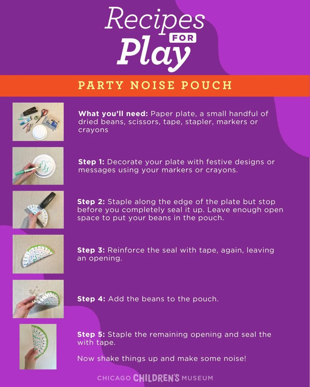 Make some noise for the New Year! 🎆 
Ring in 2026 with a rousing rattle 🪇 and a celebratory clatter 🎊 when you make our Party Noise Pouch or our Click, Clack, Clatter-Maker. Check out our step-by-step guide to make yours at home today.