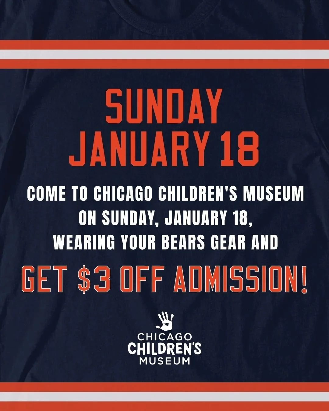 Looking to get pumped for the Bears🐻 game against Los Angeles? Spend the morning tailgating at CCM before heading home to watch the playoffs🏈. If you come to CCM on tomorrow, the 18th, wearing your Bears gear, you&rsquo;ll get $3 off admission!