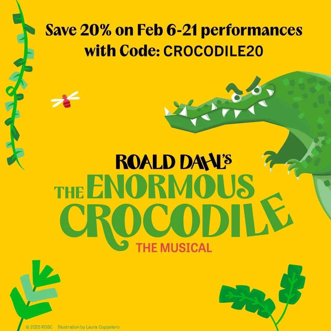 Join us on Feb. 6 at 11 am to catch a portion of Roald Dahl&rsquo;s The Enormous Crocodile🐊 during a storytime with us that includes a Q&amp;A and time for photos. 

Don&rsquo;t forget, you can see the full musical at the Studebaker Theater🎭 now th