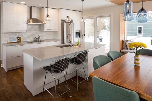 Here is a simple but efficient ikea kitchen we installed as a part of this whole home renovation. #ikeakitchen #modernhome #stlouispark