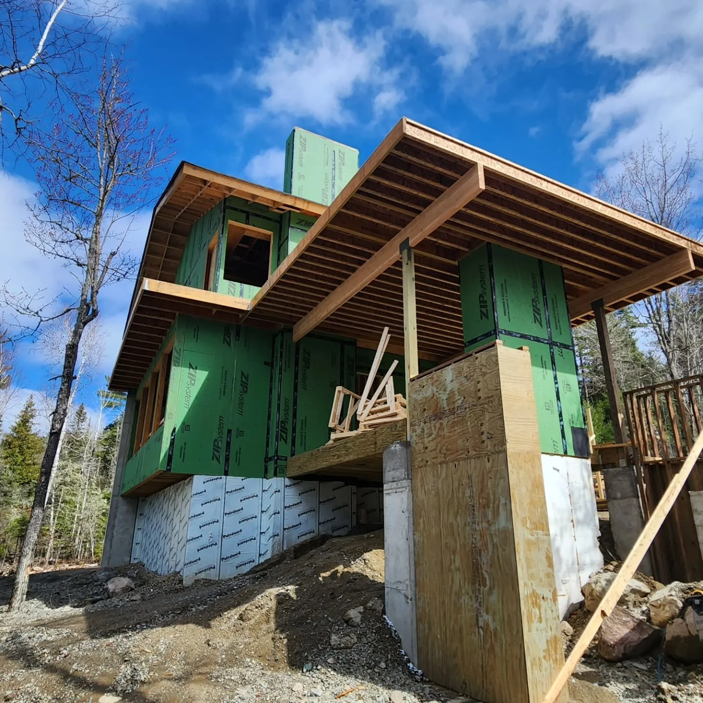 Framing progress on our Ely MN project. Springtime is finally here even though there is still ice on the lake.

@h_window_company beijg installed this week!