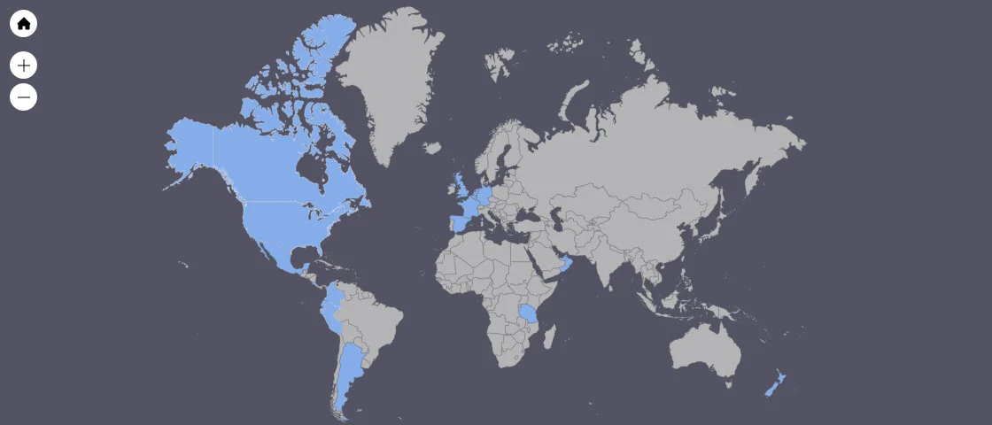 19 Countries Visited, 6 Continents