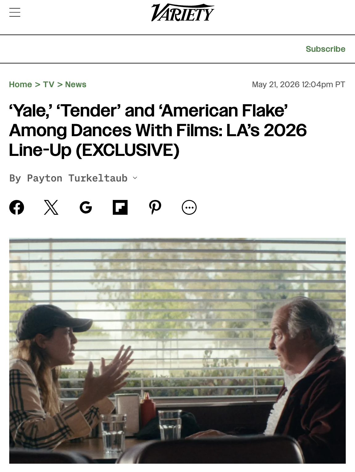VARIETY: Yale World Premiere at Dances With Films!