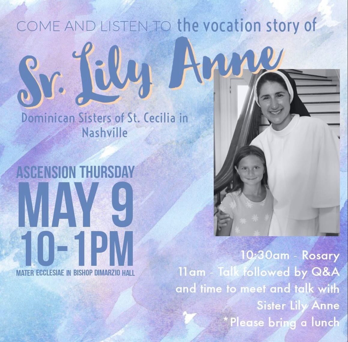 Two great local talks next Thursday, May 9th that students &amp; parishioners are invited to attend! 

Sr. Lily Anne was the former Campus Minister at Rowan&rsquo;s Newman House. Dr. Stephen Barr is the Society of Catholic Scientists, President and P