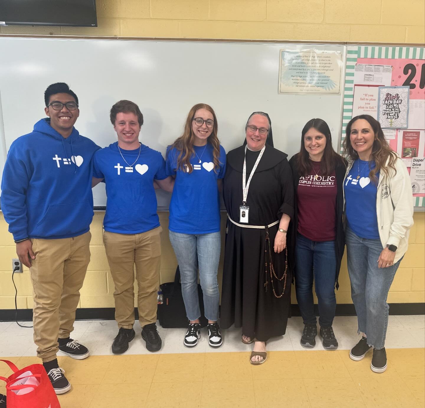 Another week and another day to speak at a @camdendiocese Catholic High School! Today Rowan Catholic Campus Ministry &amp; @stocktonnewmanclub spoke at @paulvihs. We shared about our Newman Houses and ministries. Thank you to Sr. Dianna, Fr. Ramos an