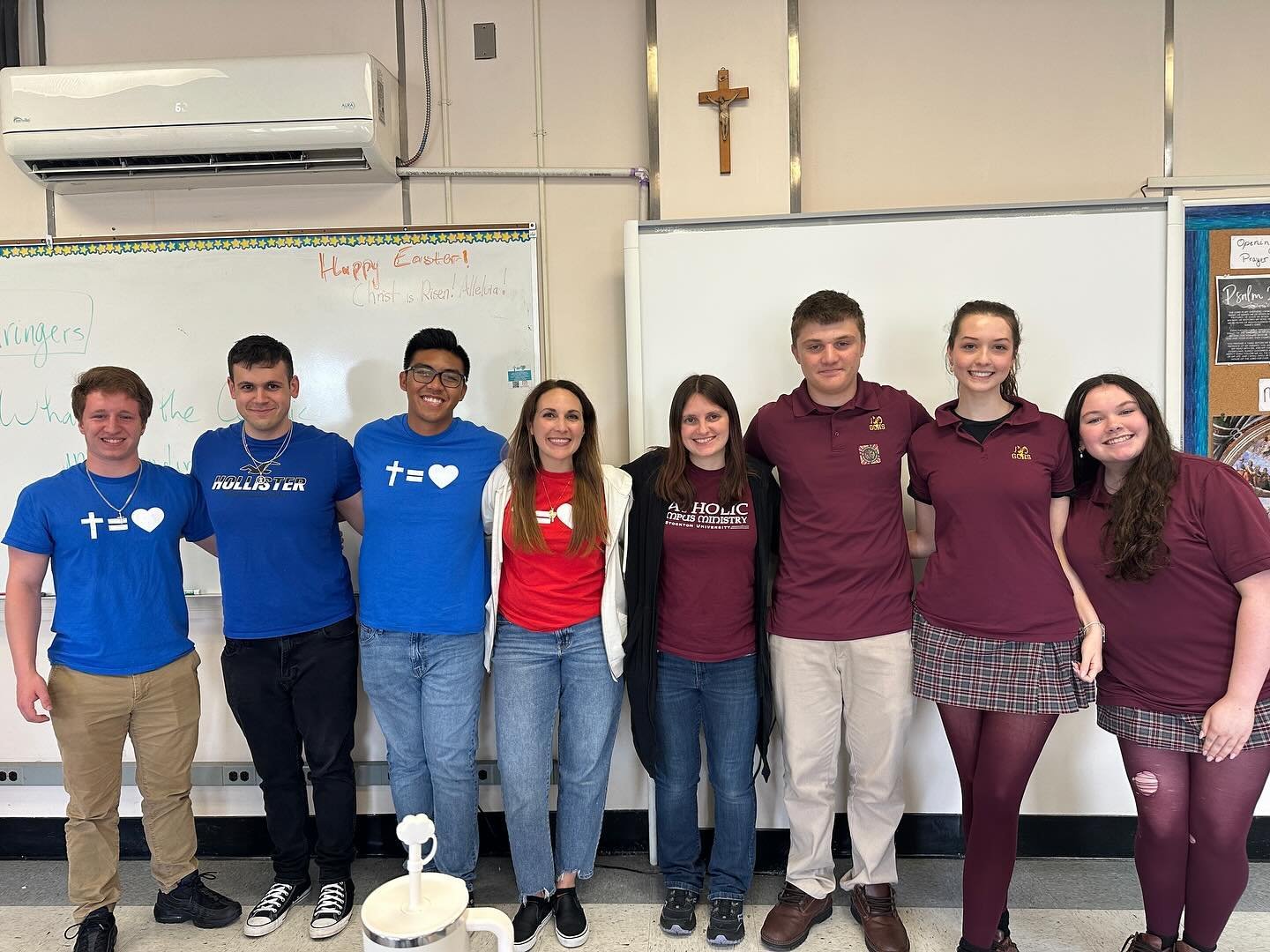 Today we spoke at Gloucester Catholic HS @gchsrams to the junior &amp; senior classes. We shared about Rowan Catholic Campus Ministry &amp; @stocktonnewmanclub and keeping your faith alive in college. Thank you to Fr. Gallagher, Mrs. Silber and Ms. C
