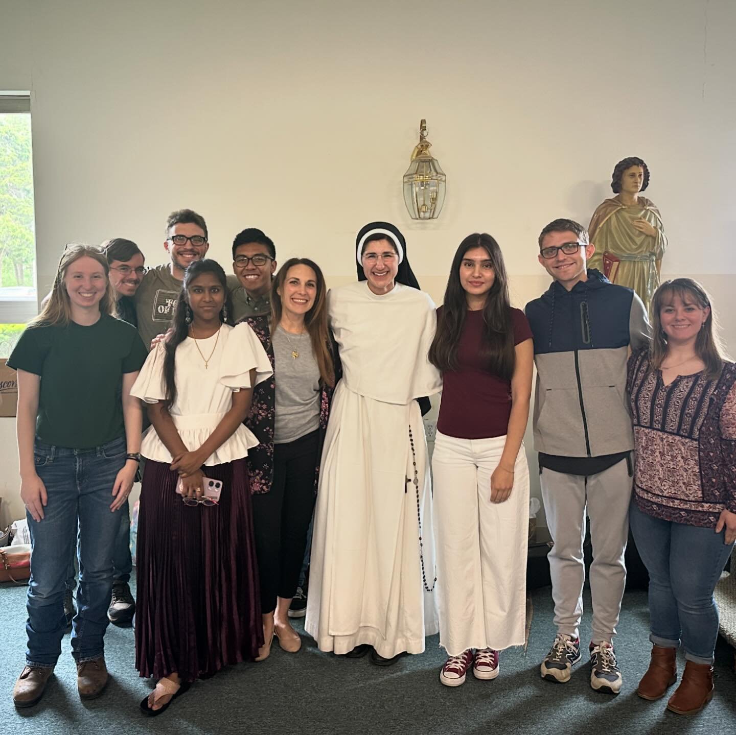 We had a beautiful morning hearing Sr. Lily Anne&rsquo;s vocation story, her music and sharing in Q &amp; A at Mater Ecclesiae. Her story was uplifting and inspiring to our students. Sister (Nina Camaioni) was the Campus Minister of the Newman House 