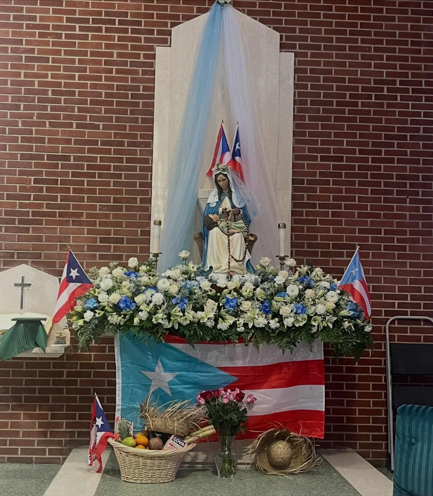 Today our parish celebrated La Virgen de la Providencia (Our Lady of Providence&rsquo;s) feast day. The actual date is November 19th. We remembered Our Lady, the patroness of Puerto Rico, today at the 11am Mass
followed by a gathering in the Church H