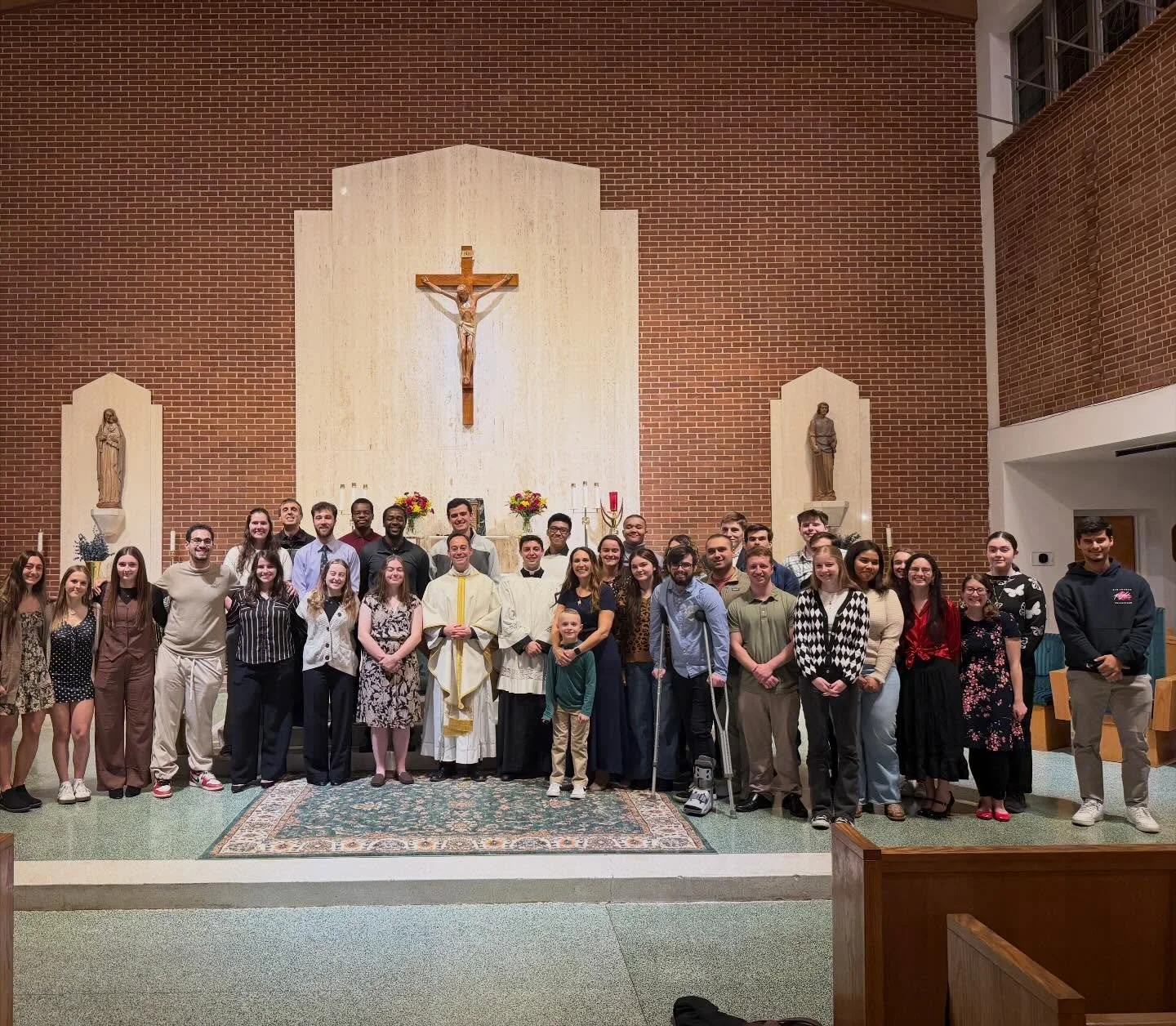 Today we welcomed Kiran Paul from our community into full communion with the Catholic Faith! We are so proud of you, Kiran. Welcome home and to the family of Faith! 🙏🏻🤍🔥🕊️

#rowancatholic #rowanuniversity #catholicampusministry #stbridgetunivers