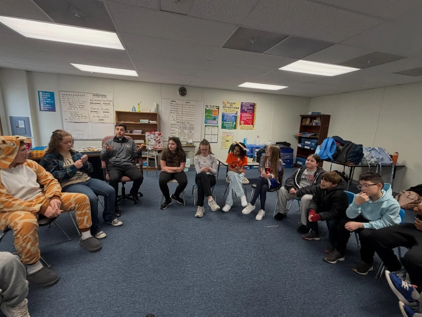 Our St. Michael&rsquo;s Big Brother/Big Sister Group had a great meeting two weeks ago on the feast day of St. Thomas Aquinas. Fr. Piro, Kari and the Rowan students shared about St. Thomas&rsquo; teaching on the Angels and also enjoyed some fun drawi