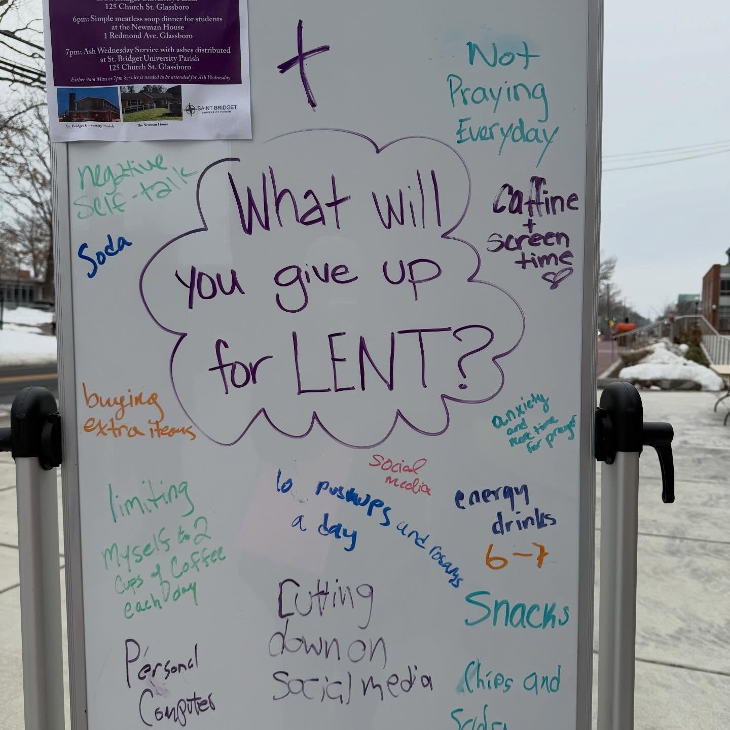 It was great being on campus today for our Mardi Gras/Fat Tuesday tabling event and promoting Ash Wednesday/Lent. 🍩 🎉 ✝️

#r owancatholic #rowanuniversity #catholicampusministry #stbridgetuniversityparish  #lent