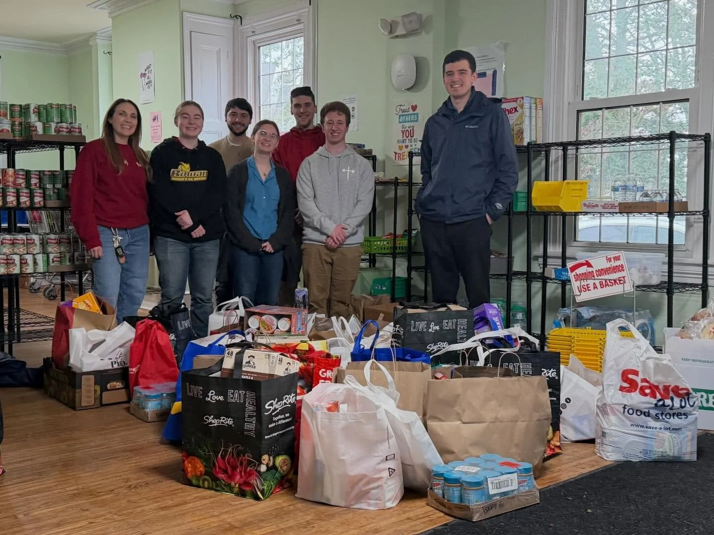 It was a full day of serving today. The Rowan Catholic students delivered the food &amp; monetary donations to The Shop on Rowan&rsquo;s campus in the morning. 

Followed by leading a Bible Study at Summit Place Nursing home residents.

The afternoon