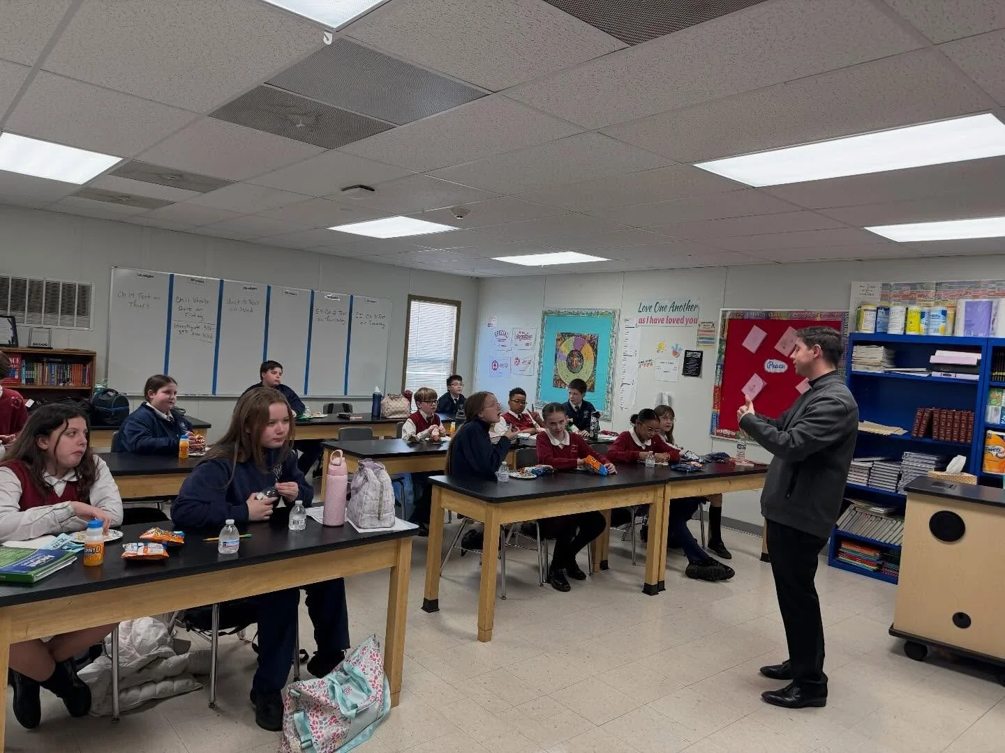 We had an amazing meeting today with the Big Brother/Big Sister group at @stmichaelregional! We began with Fr. Piro and our students sharing about the Annunciation, their relationship with the Blessed Mother and their own &ldquo;yes&rdquo; to God. 

