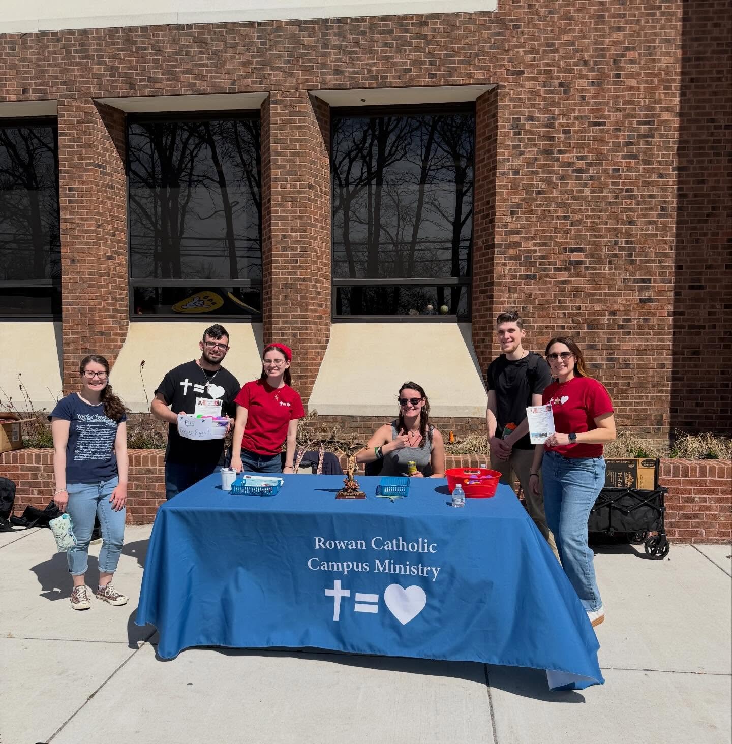 Another great day tabling on campus with our question board. Students received our Holy Week schedule and a little Easter egg filled with a &ldquo;little Jesus&rdquo;.

What does the cross mean to you? ✝️

#rowancatholic #rowanuniversity #catholicamp