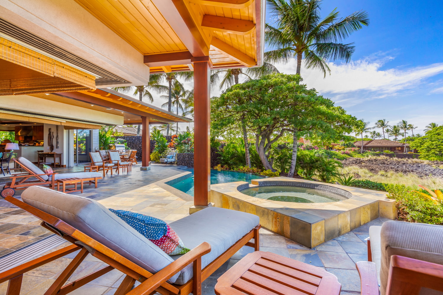 Maluhia Hale at Hualāla hot tub and pool view