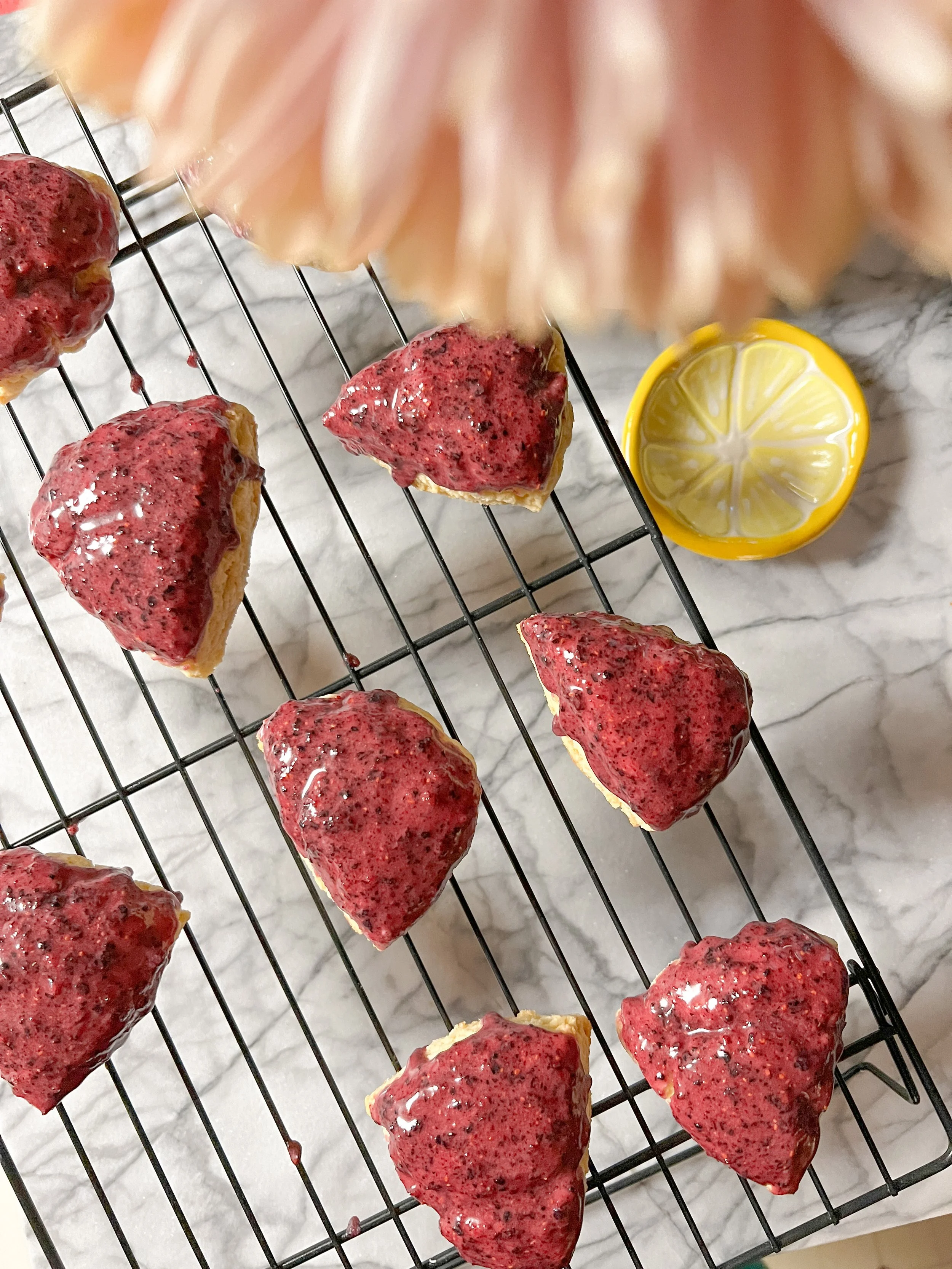 Blueberry Glazed Vanilla Bean Scones