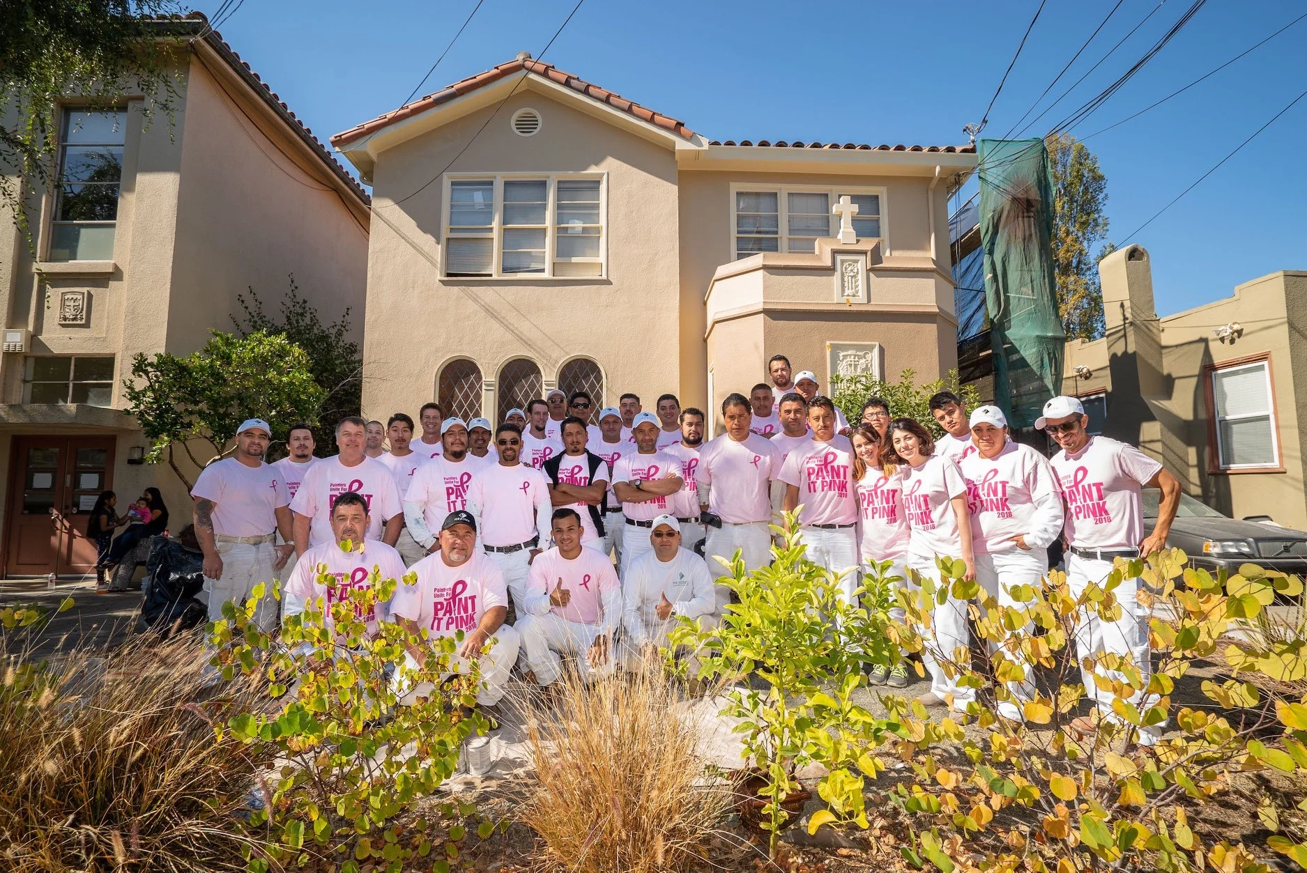 The MB Jesse Professional Painters Team donated their amazing services to repaint the exterior of Oakland Elizabeth House this past October 2018 during their “Paint it Pink” Community Outreach for Breast Cancer Awareness month!