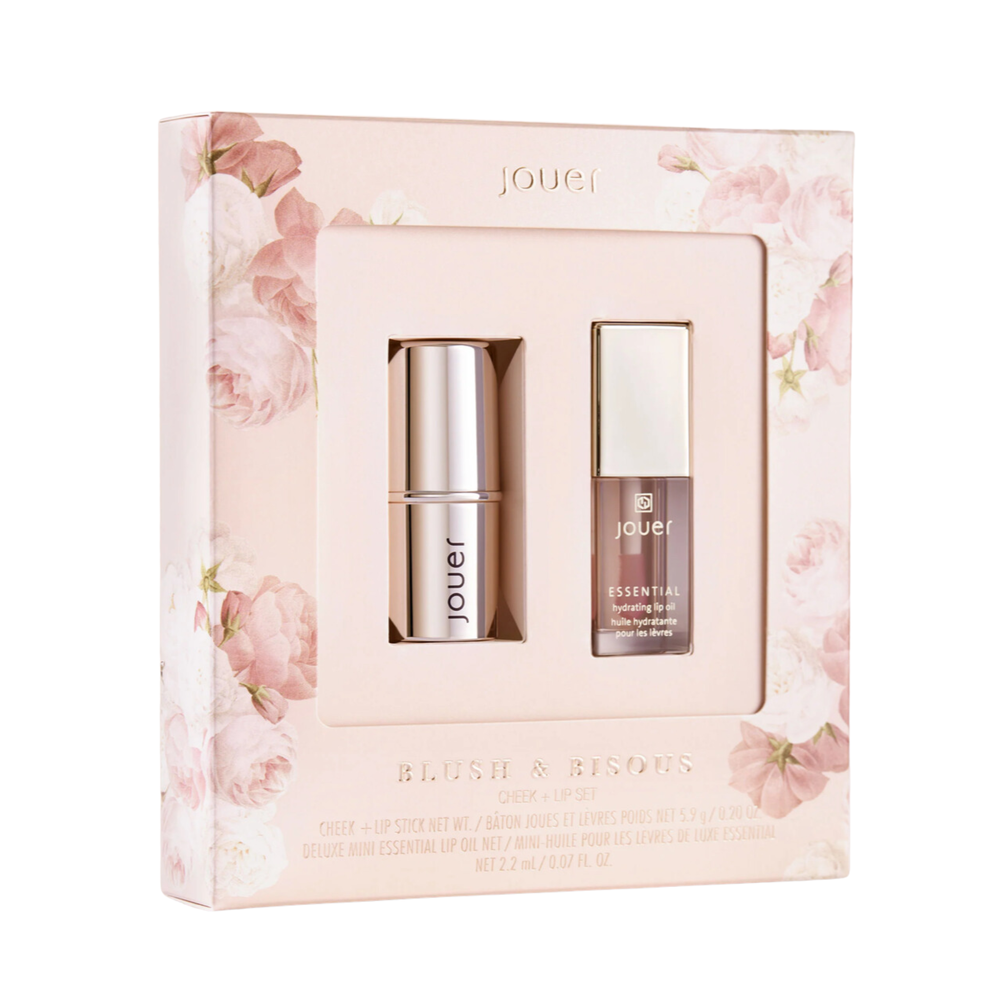 Jouer Blush &amp; Bisous Blush Stick and Deluxe Lip Oil Set