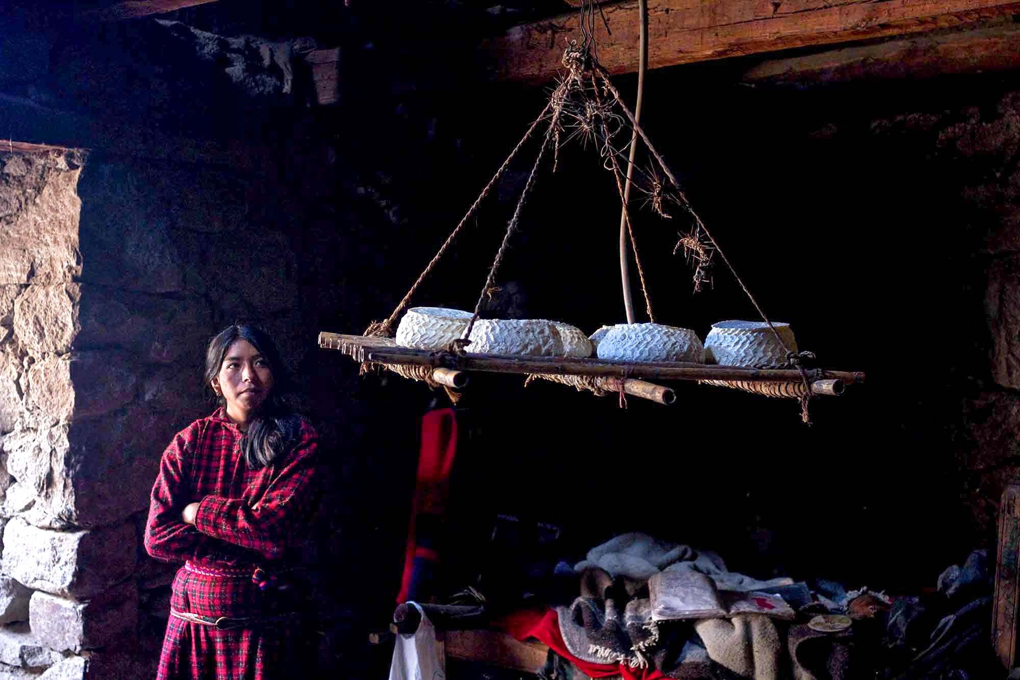  The cheese is left to dry at home in the  chaclana .  Some of the cheese is eaten fresh, some are sold in the closest cities, and some are kept for winter days. 
