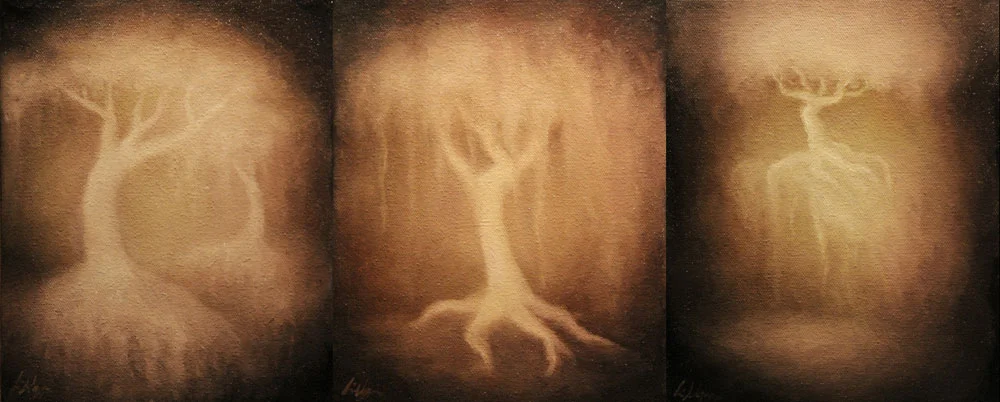   Fading Triptych (I, II, &amp; III)  All 10” x 8” 