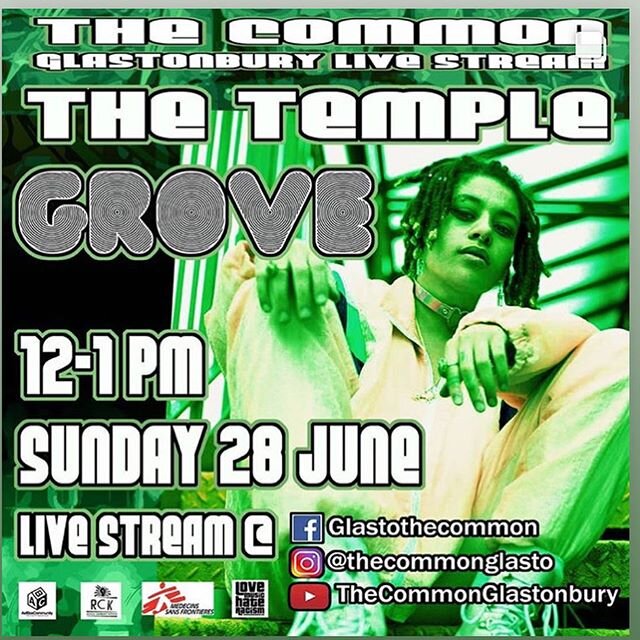 📣Today 12-1! 
@theyisgrove 
All funds today going towards @lovemusichateracism 
#thecommon #glastonbury #thetemple