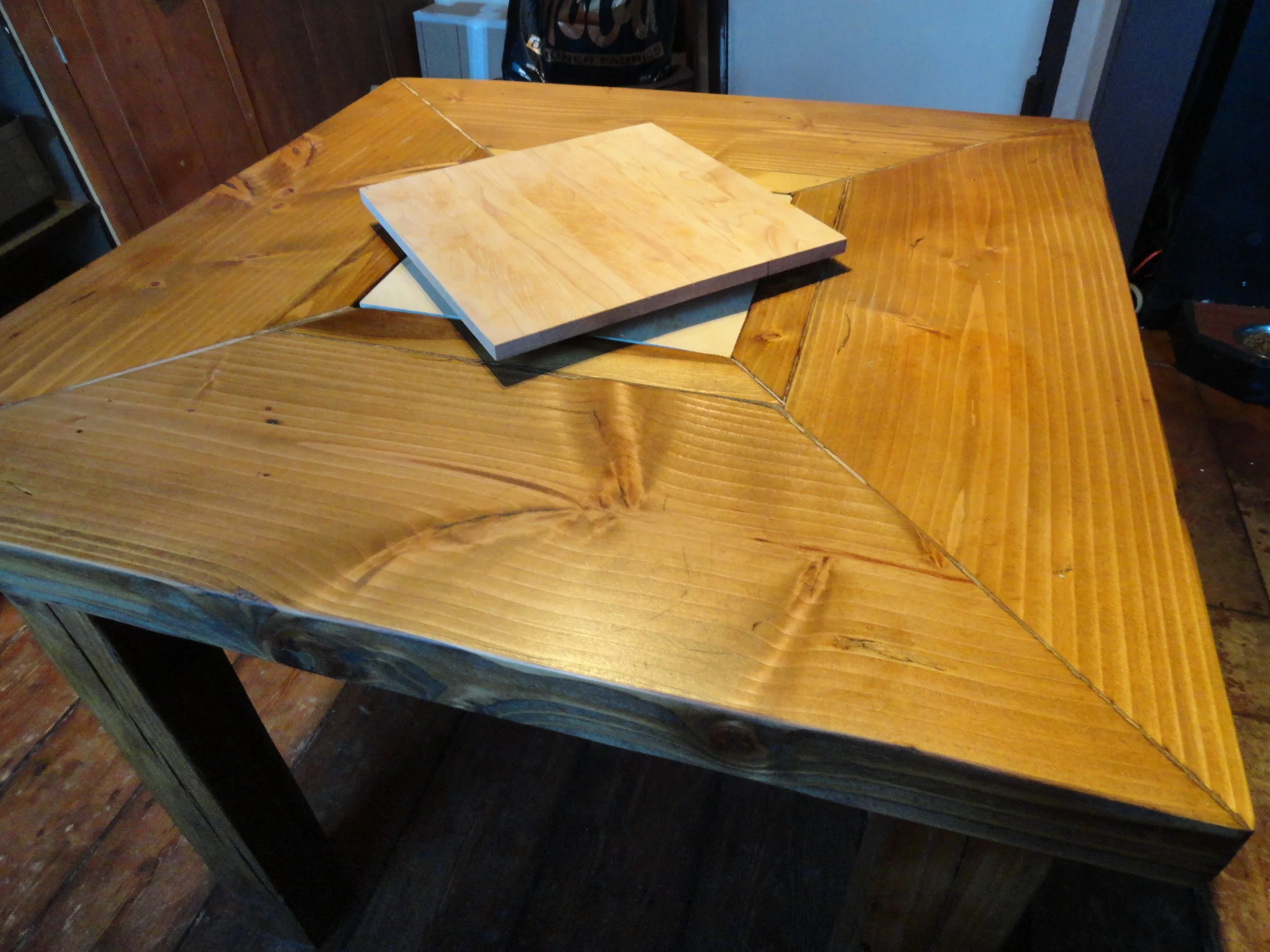Dining Room table made with refurbished joists