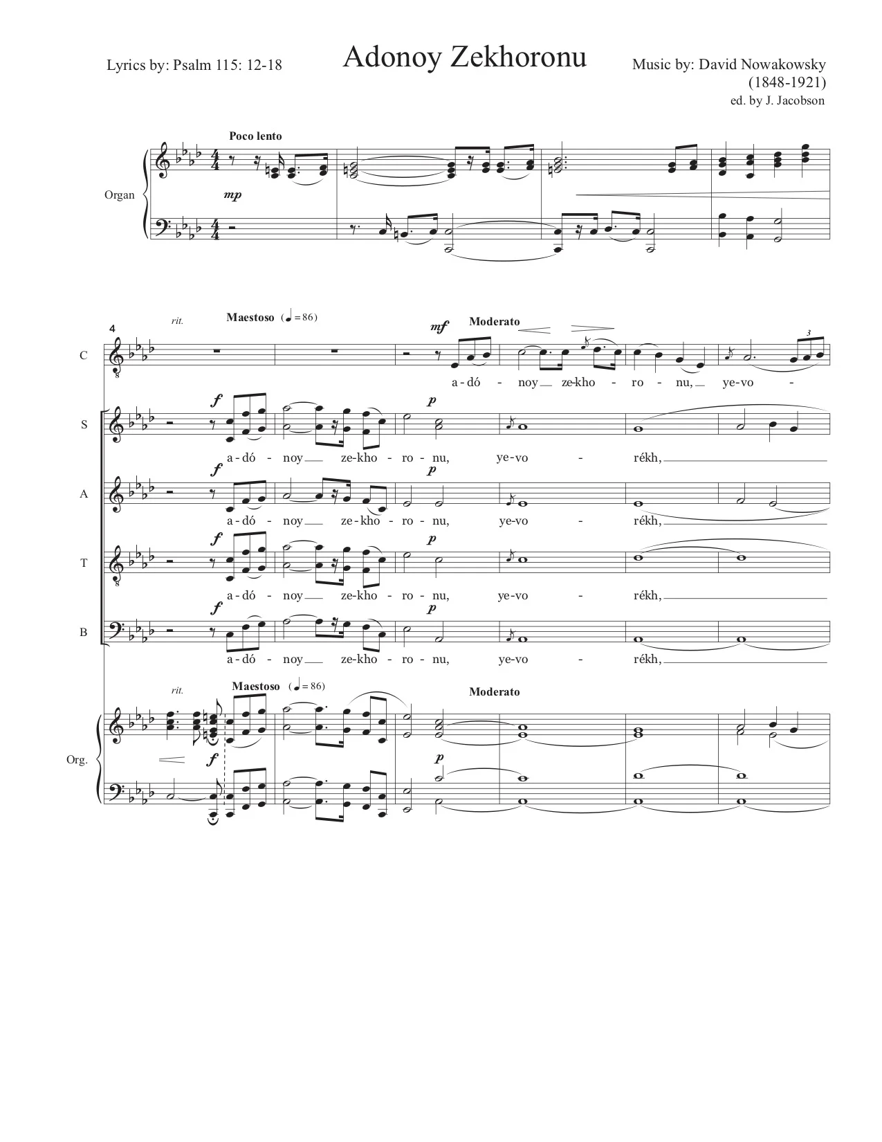 Adonoi Zechoronu, David Nowakowsky