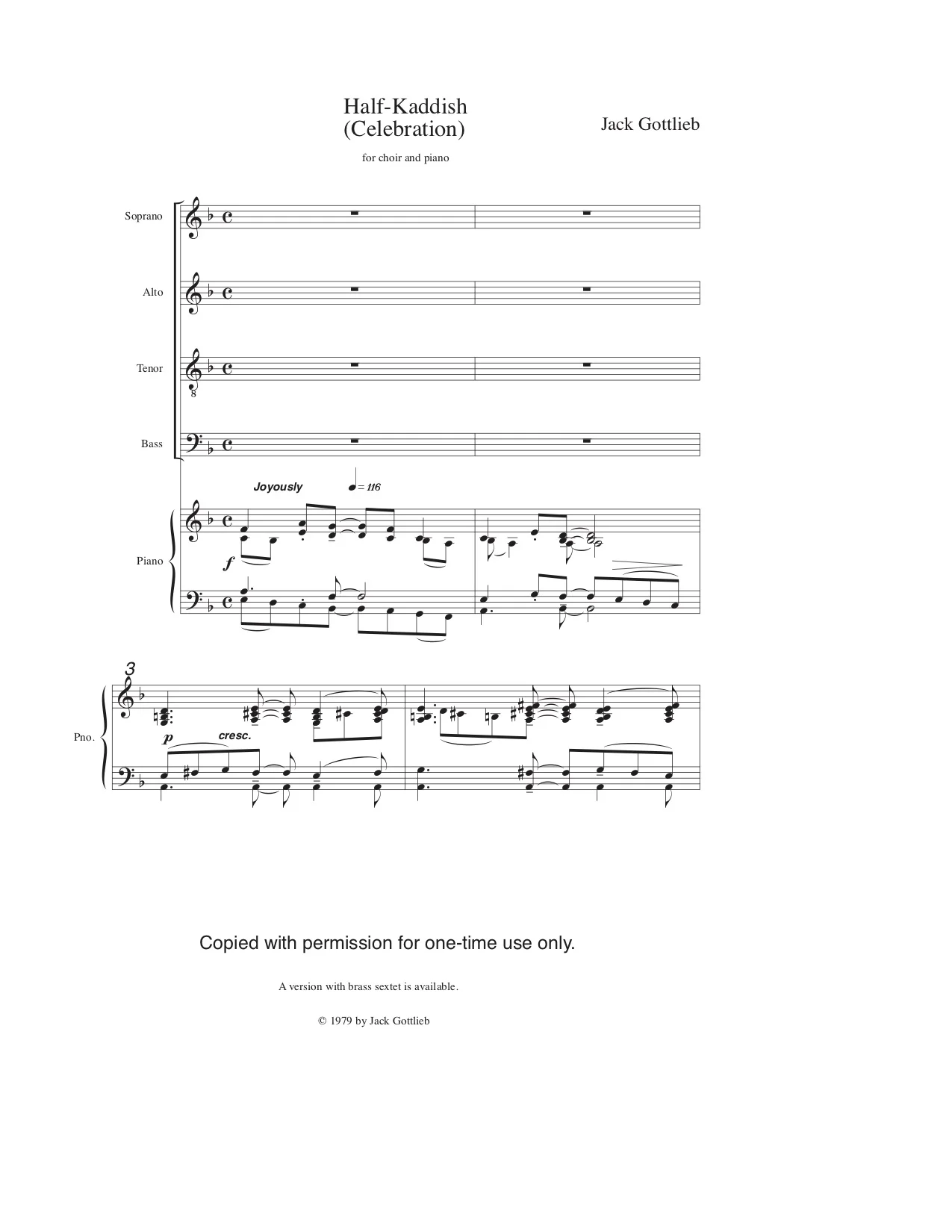 Half Kaddish, Jack Gottlieb