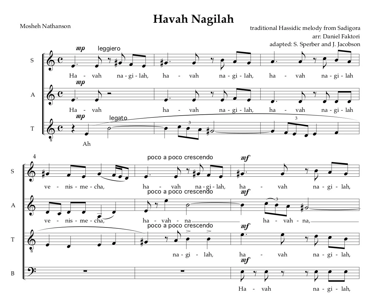 Hava Nagila (arr. Daniel Faktori)