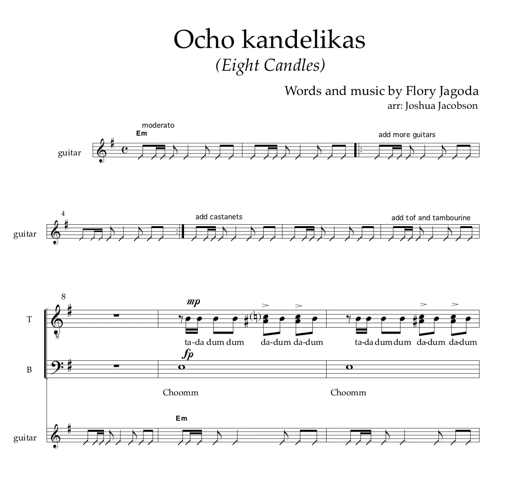 Ocho Kandelikas (arr. Josh Jacobson)