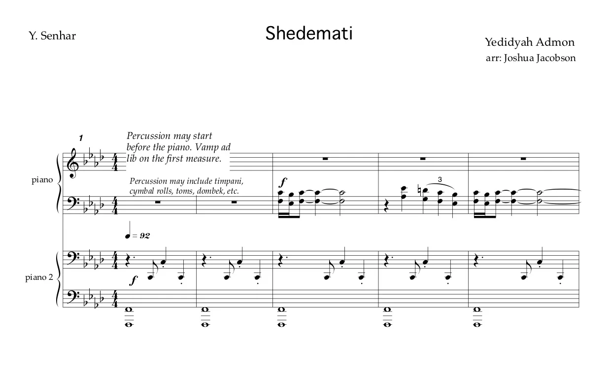 Shedemati (arr. Josh Jacobson)
