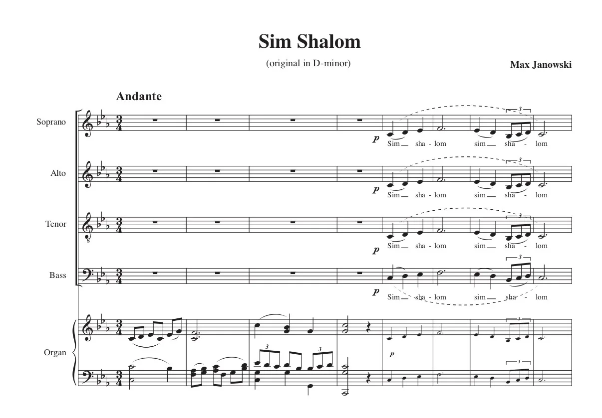 Sim Shalom, Max Janowski