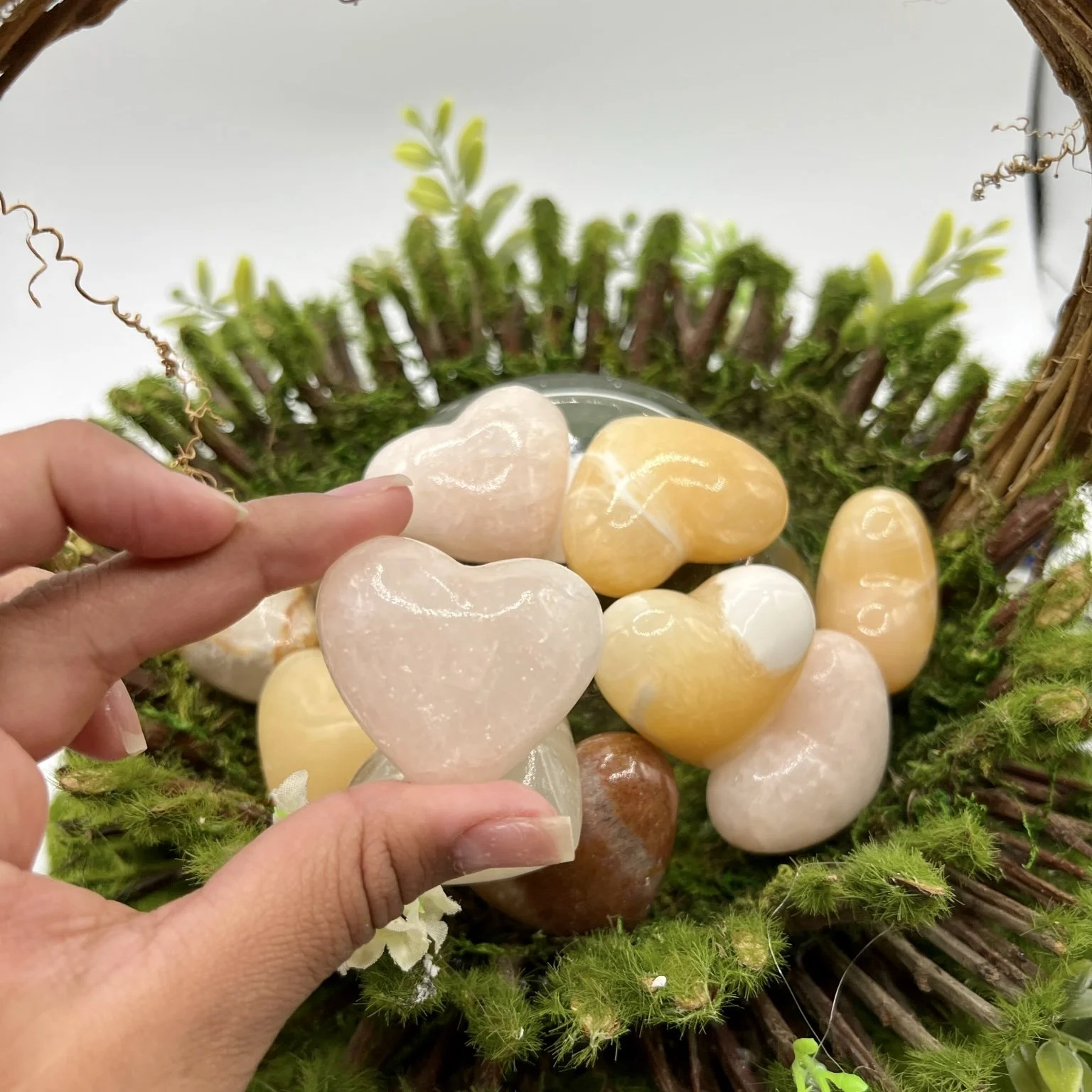 Natural Puffy Onyx Heart