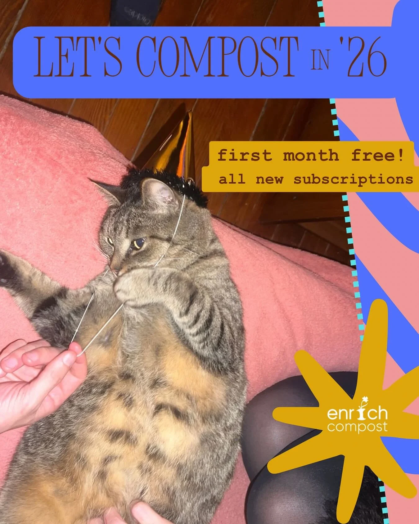 it&rsquo;s time for a new years deal! all new pickup subscribers will get their first month *free* ! discount automatically applied at checkout. composting is a great goal to have checked off on your 2026 resolution list, and we&rsquo;d love to help 
