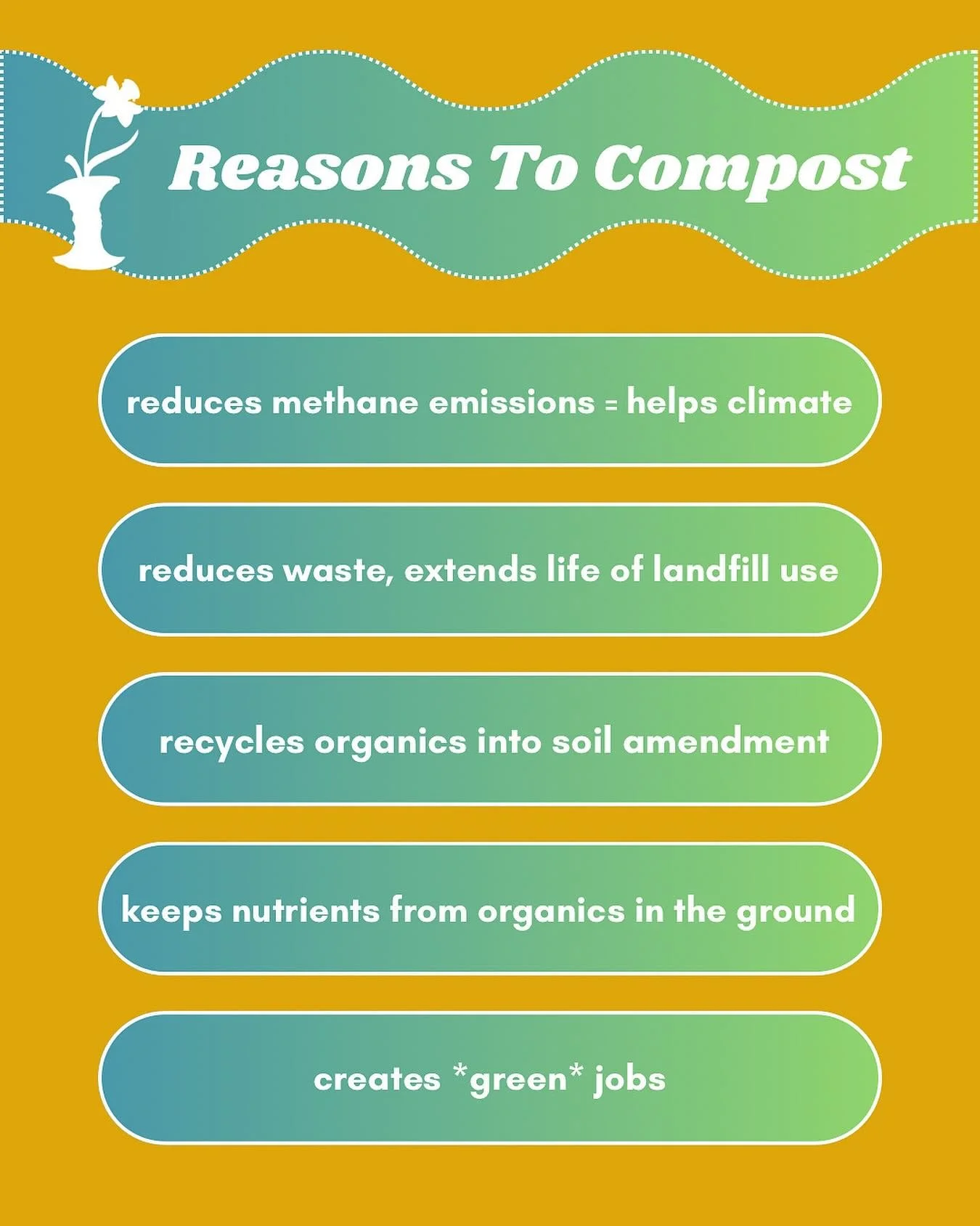 here are a few of the many reasons why we should compost! plus like, you&rsquo;re helping support some cool folks when you sign up with enrich. First month FREE still on the site! that means if you sign up today you won&rsquo;t get charged till the e