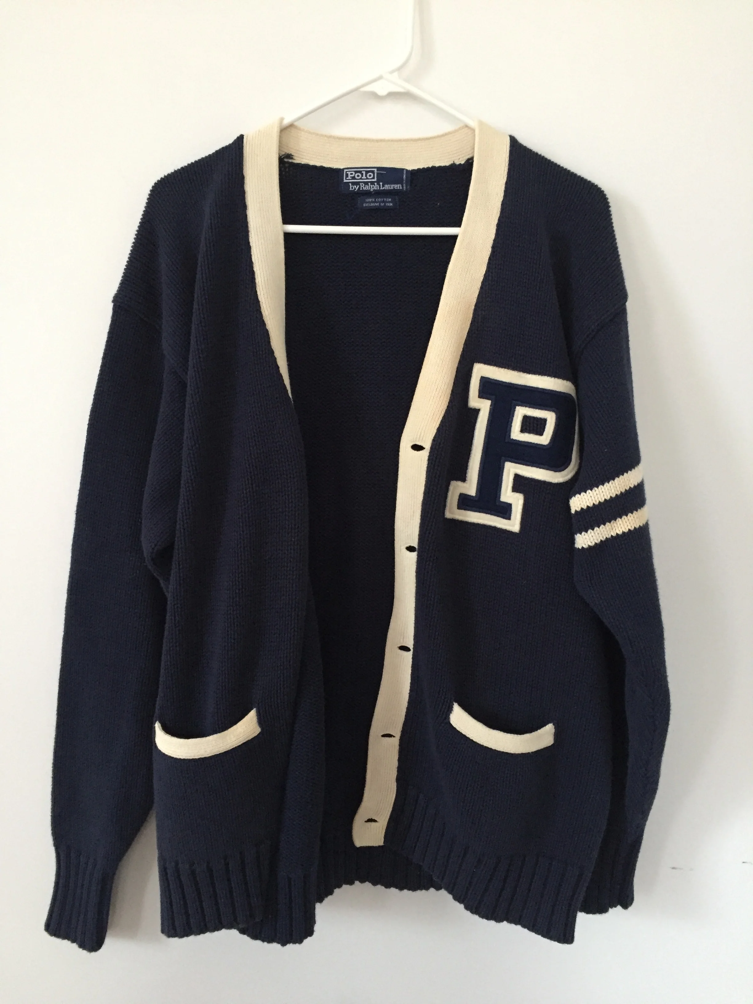 Vintage Polo Ralph Lauren Varsity "P" Letterman Cardigan