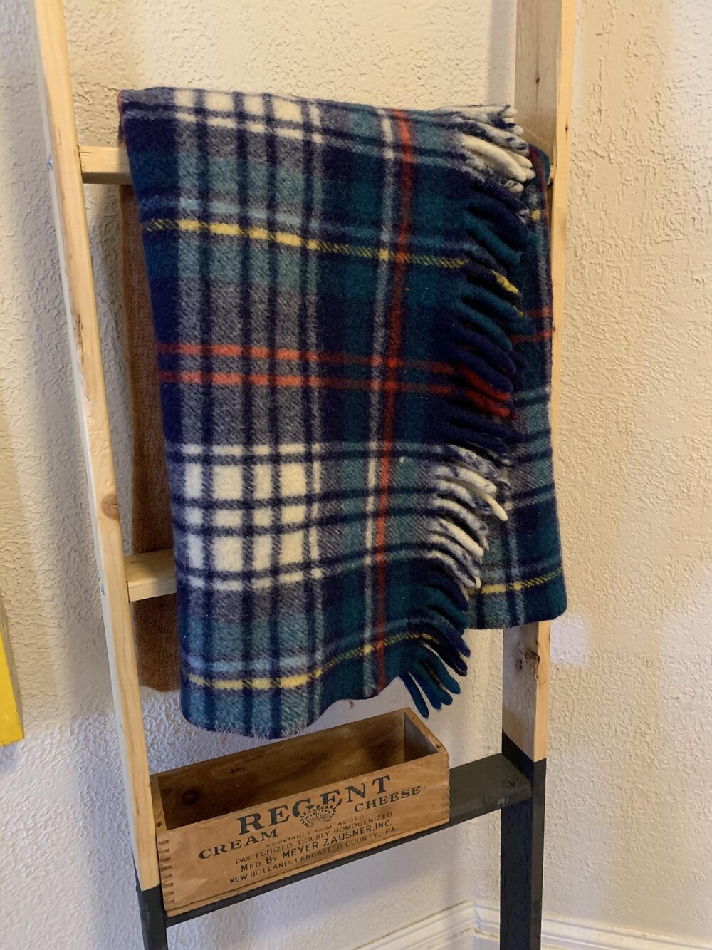 Vintage Plaid Wool Blanket W Fringe ELECTRIC EYE VINTAGE THRIFT