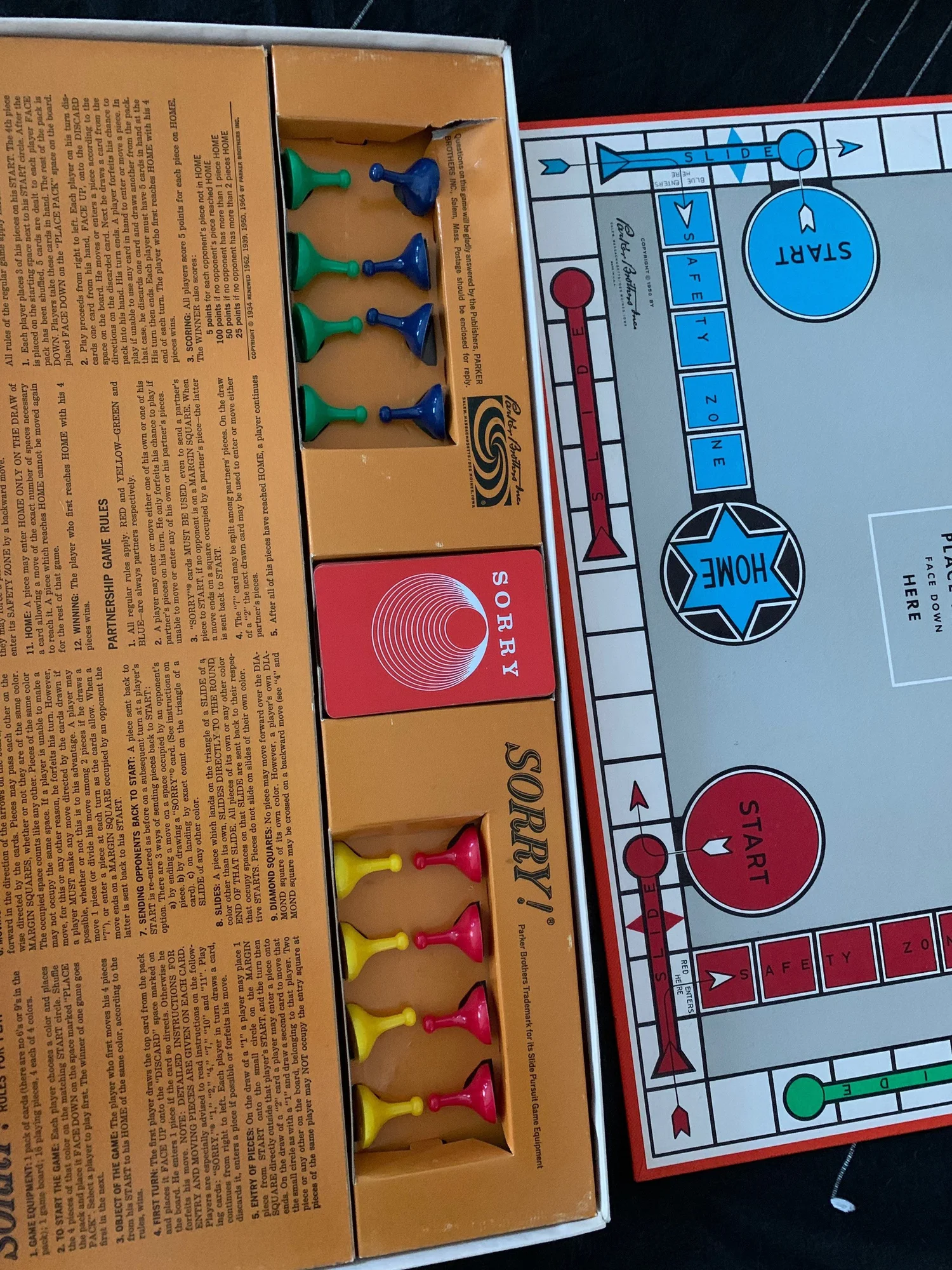 Vintage 1964 SORRY! Parker Brothers Board Game | Vintage Board Game |  COMPLETE — ELECTRIC EYE VINTAGE & THRIFT