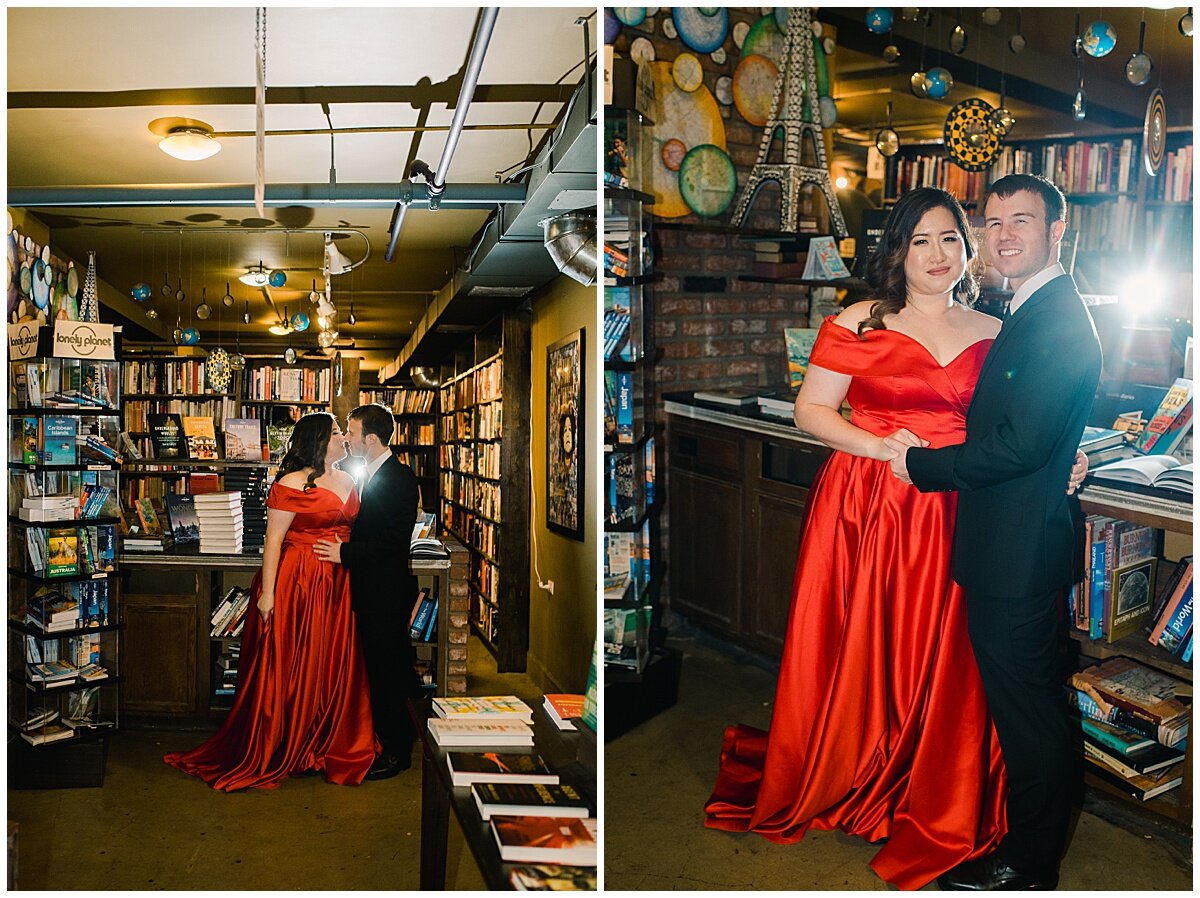  Downtown Los Angeles Engagement Photographer, Los Angeles Engagement, The First Book Store Los Angeles Engagement, Book Store Engagement Photographer, Los Angeles Engagement, Colorful Engagement Photographer, What to wear for engagement photos, Uniq
