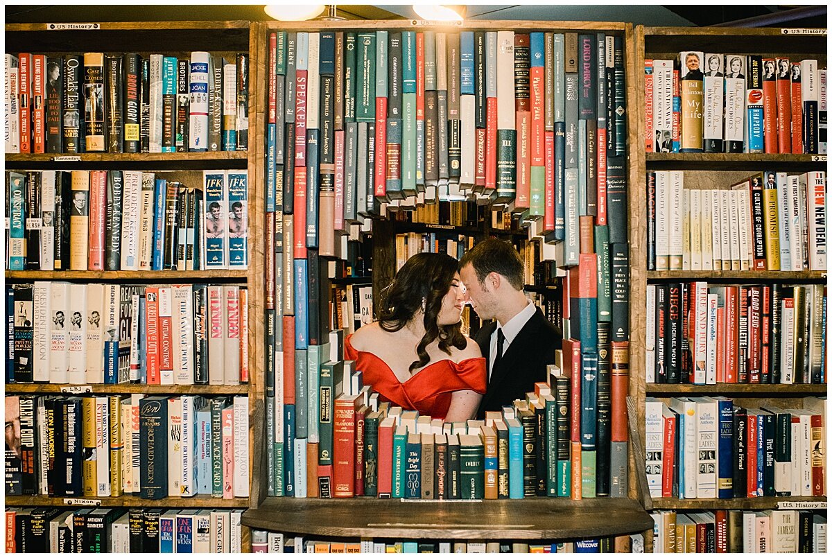  Downtown Los Angeles Engagement Photographer, Los Angeles Engagement, The First Book Store Los Angeles Engagement, Book Store Engagement Photographer, Los Angeles Engagement, Colorful Engagement Photographer, What to wear for engagement photos, Uniq