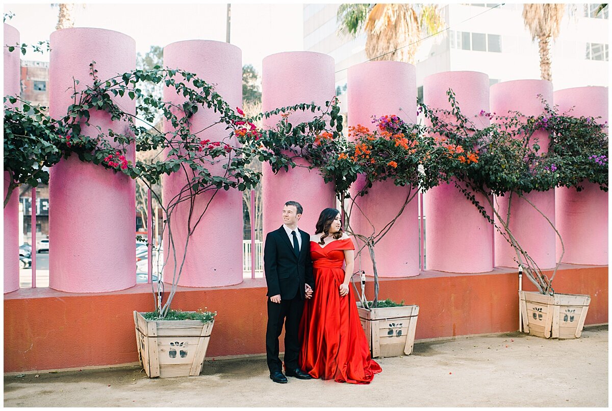  Downtown Los Angeles Engagement Photographer, Los Angeles Engagement, The First Book Store Los Angeles Engagement, Book Store Engagement Photographer, Los Angeles Engagement, Colorful Engagement Photographer, What to wear for engagement photos, Uniq