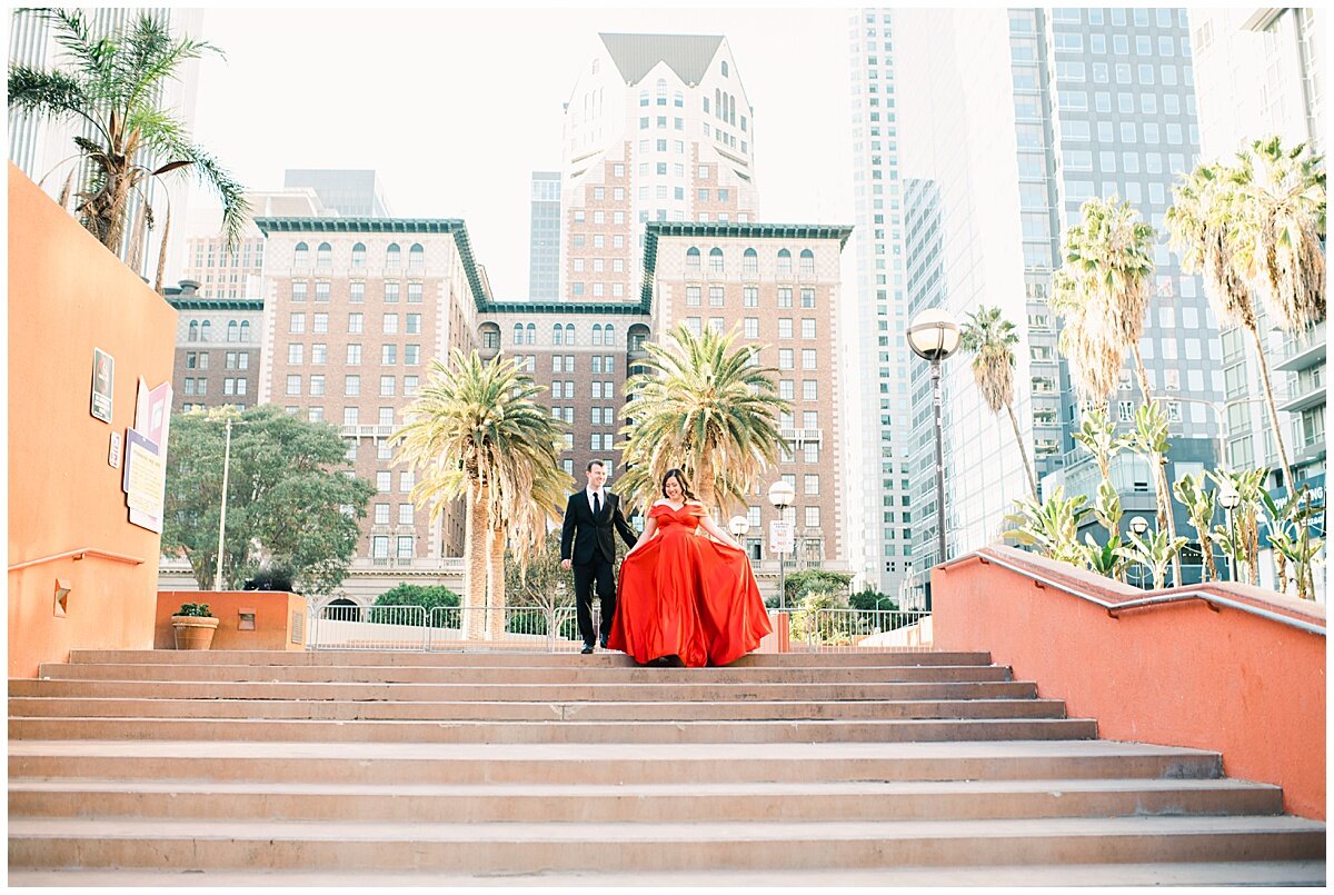 Downtown Los Angeles Engagement Photographer, Los Angeles Engagement, The First Book Store Los Angeles Engagement, Book Store Engagement Photographer, Los Angeles Engagement, Colorful Engagement Photographer, What to wear for engagement photos, Uniq