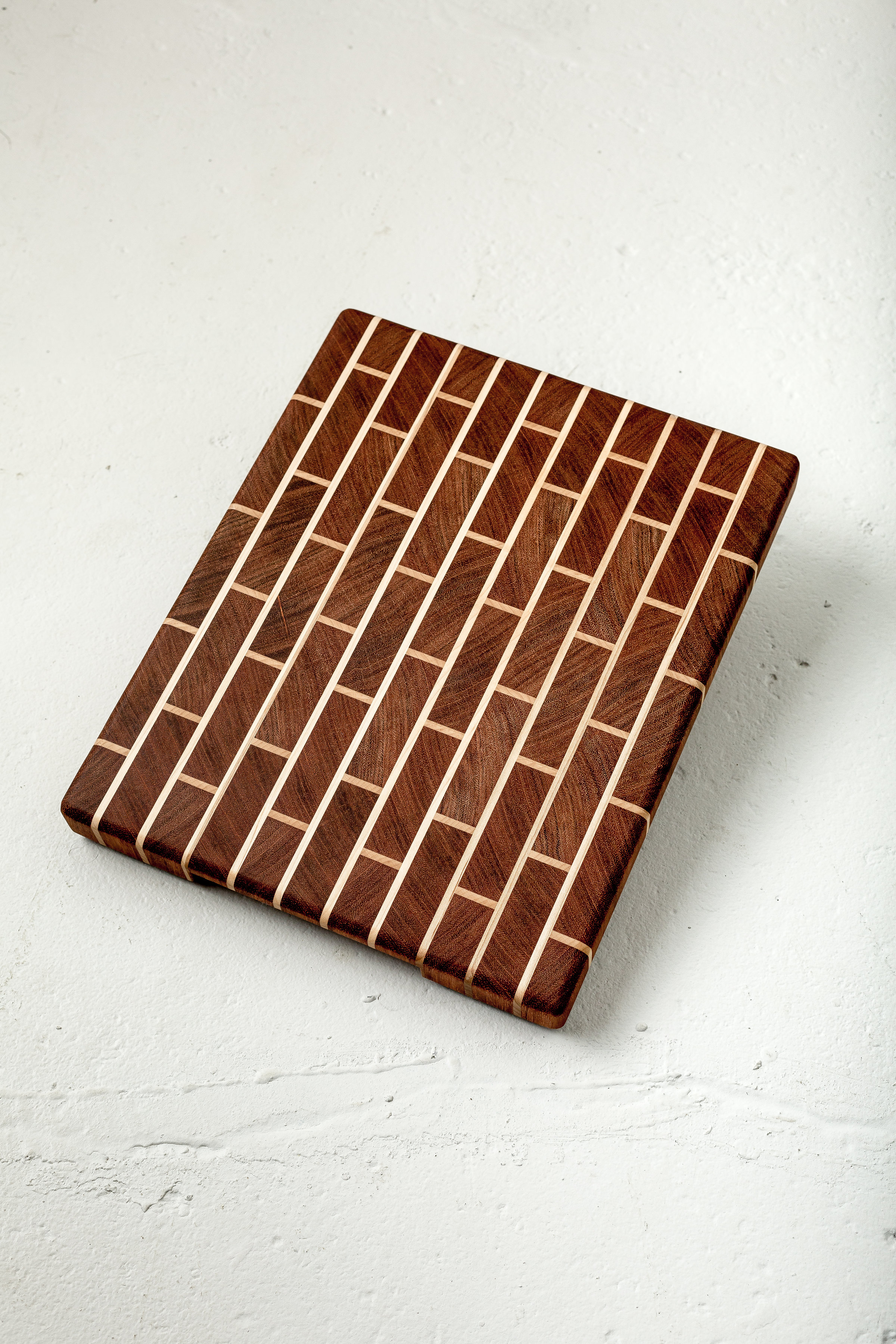 Nicollet Ave End Grain Cutting Board Brickwork Brazilian Cherry