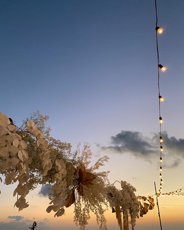 Sunset, flowers and fairy lights at the #thesheathershow