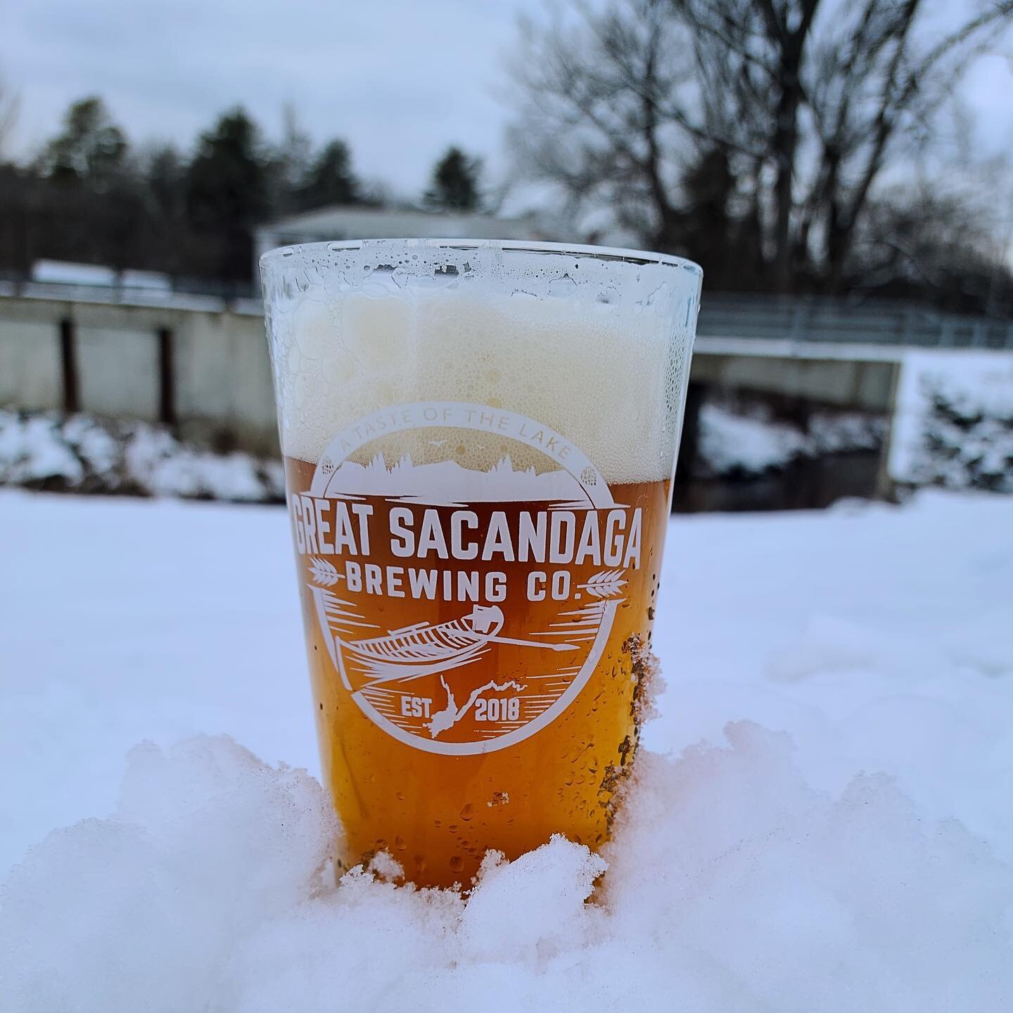 (Featured beer this weekend! Our Winter Ale! A crisp pale colored ale with a snowy creamy head, and just a hint of spruce. This easy drinking ale is light on hops, but full of flavor. At 6.6% ABV, it will certainly warm you up without leaving you fee